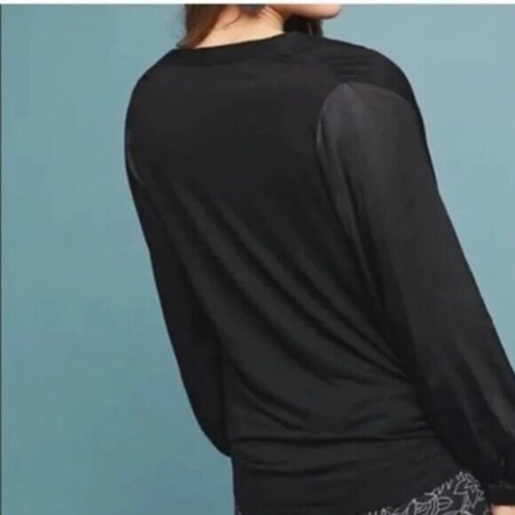 ANTHROPOLOGIE NWOT Kesia Faux Wrap Drape Surplice Satin Sleeve Top Sz XS - Picture 15 of 15